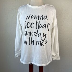Wanna Football Long Sleeve T-Shirt Size M EUC